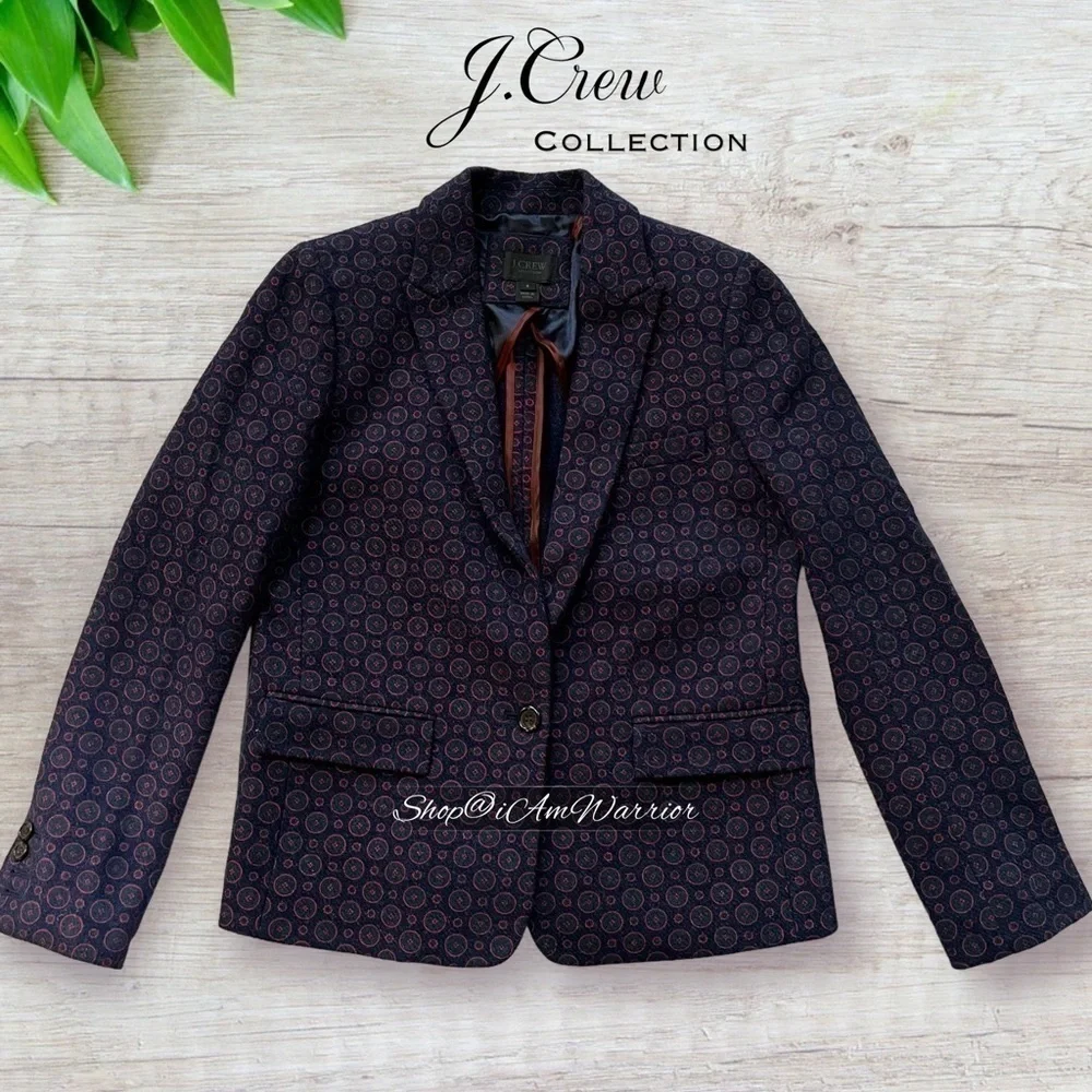 J.Crew Collection Schoolboy Blazer + Café Capri in Italian Wool Medallion Tweed